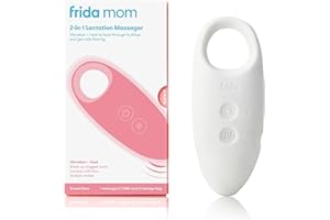 Frida Mom 2-in-1 Lactation Massager, Multiple Modes of Heat + Vibration for Clogged Milk Ducts, Increase Milk Flow, Breast En