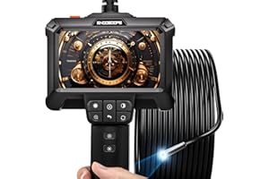 ERAMONG Endoscope Camera with Light - Borescope with 4.3" LCD Screen & 8 Adjustable LED Lights, IP67 Waterproof 1080P HD Inspection Camera Snake Camera with 16.5ft Semi-Rigid Cord