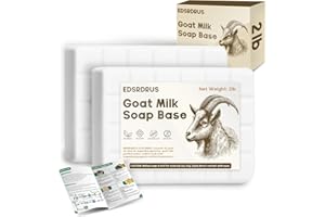 EDSRDRUS 2lb Glycerin Soap Base - Scented Melt and Pour Soap Base for DIY Crafting, Easy to Cut, Vegan and Cruelty-Free, Moisturizing and Gentle on Skin, Perfect for Soap Making Supplies (Goat Milk, 2 Pound)