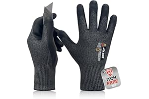 DEX FIT Cru953H Level A9 Cut Resistant Gloves, Fiberglass-Free, Power Grip Foam Nitrile, 3D Comfort Fit, Touchscreen, 13-Gaug