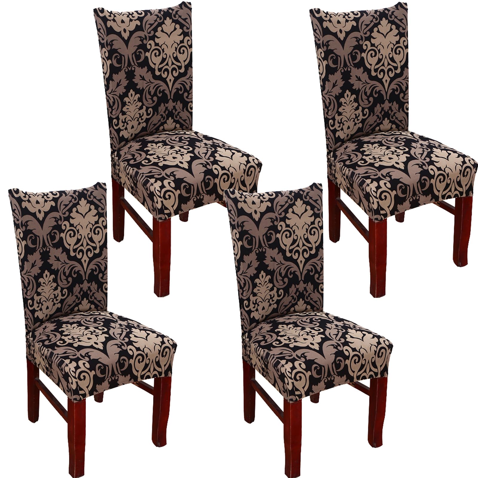 TEERFU Dining Room Chair Covers Slipcovers Set of 4, Stretch Removable Washable Dining Chair Protector Decoration Cover Seat Slipcover for Hotel,Ceremony,Banquet,Kitchen,Restaurant,Home