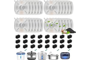 DOOOB 48 Pcs Cat Water Fountain Filter, 24 Packs Cat Fountain Filter, Cat Fountain Replacement Filters, Pet Water Fountain Filters for 95oz/2.8L Pet Water Fountain