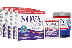 Novadent Dentures Cleaner – For Dental Appliances, Retainers, Trays, Mouth Guards, Teeth Aligners - 1 Year (52 sachets)
