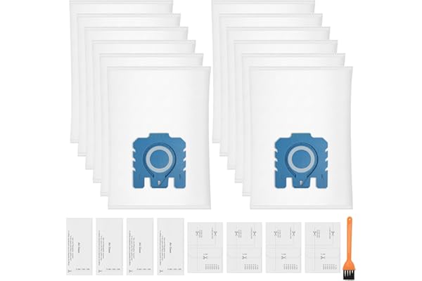 12 Pack 3D GN Air Clean Dust Bags Compatible with Miele GN Vacuum Cleaner Bags for Classic C1 Complete C2 Complete C3 S2 S5 S