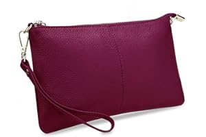 YALUXE Genuine Leather Wristlet Handbags Purses Cell Phone Pocket Clutch Wallet Crossbody Bags for Women