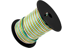 VECKYJL 14 Gauge Trailer Wire Harness, 4 Way Bonded Trailer Wiring Spool 100FT Boat Trailer Harness - CCA Trailer Light Wire for All Basic Wiring Trailers, Weatherproof (Green Yellow Brown White)