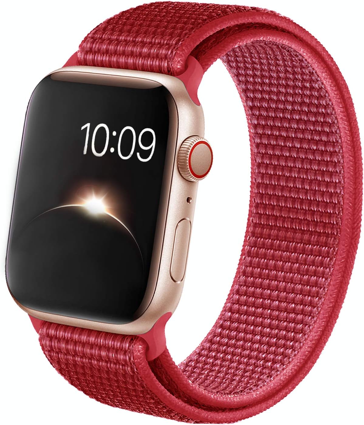 RolQitee Soft Sport Band Compatible with Apple Watch Band 38mm 42mm 40mm 44mm for Women/Men Breathable Replacement Strap Compatible with iWatch Series 5 4 3 2 1 (Red, 42mm/44mm)
