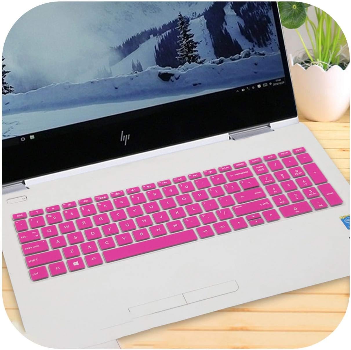 For Hp Pavilion 15 Dw 15 Dw0008Ca 15 Dw0085Nr 15 Dw0054Wm 15 Dw0087Nr 15 Dw0507Nz 15 15.6 Inch Laptop Keyboard Cover Protector-Rose-