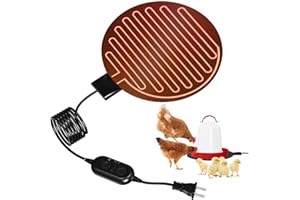 GOYAPPIN Heated Chicken Waterer, 6" Chicken Waterer with Heater 1–5 Gallon, Chicken Water Heater for Winter, Heated Base for Metal or Plastic Chicken Waterers