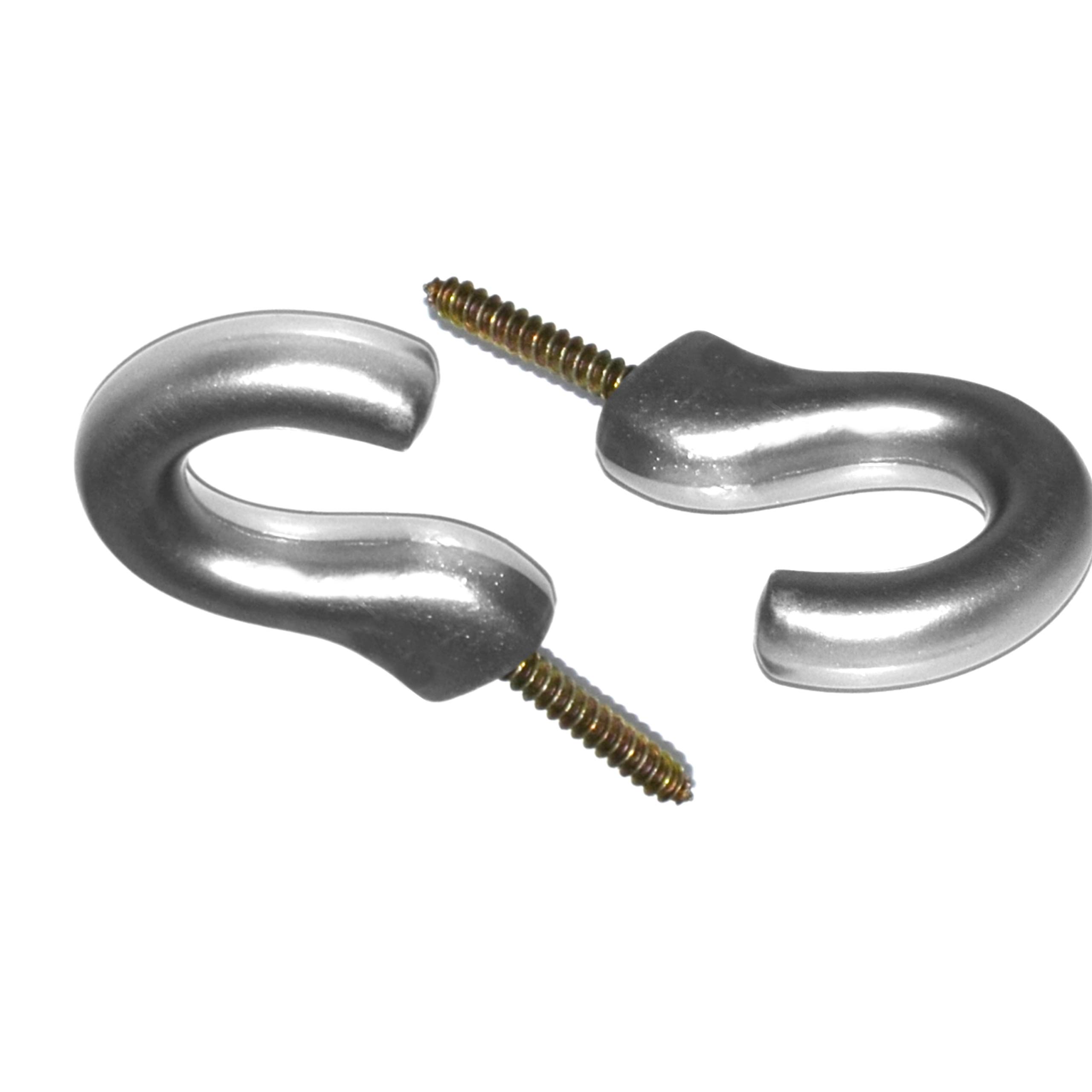 Pair of Chunky Hook Satin Nickel Effect