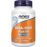 NOW Foods Supplements, DHA 1,000 Brain Support, Extra Strength, 1,000 mg DHA, 90 Softgels