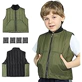 Hugsmiling Weighted Vest for kids Green | Sides Velcro adjustments With Removable Weights - Zipper and Pockets Design