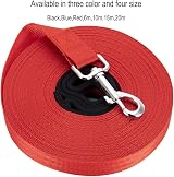 Vivifying Dog Training Lead 32FT 10m Nylon Leash Red with Padded Handle view 2