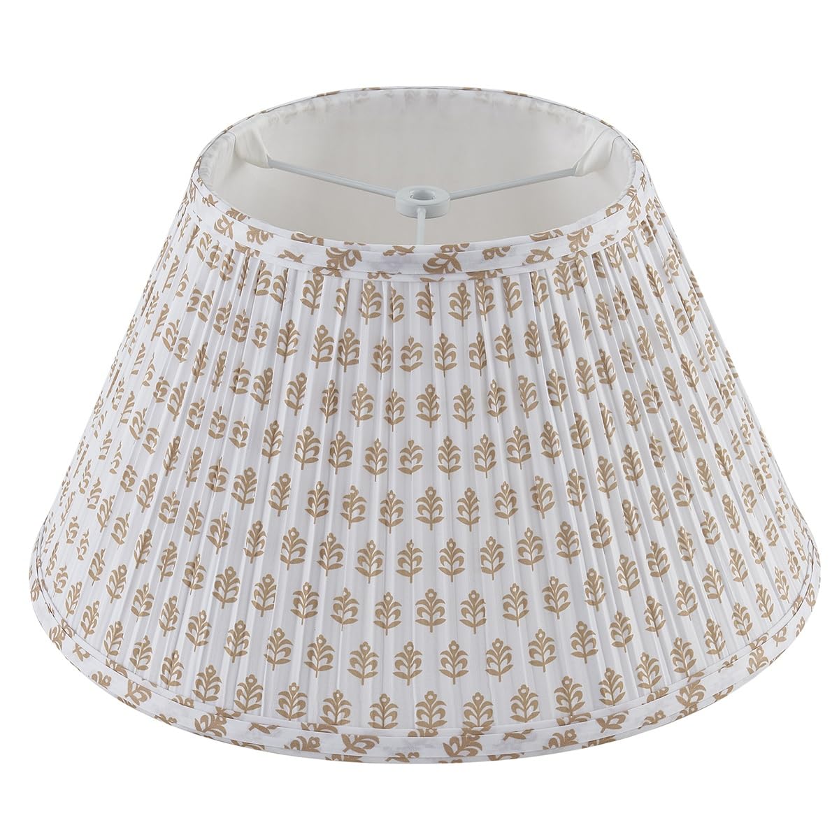 Photo 1 of Lamp Shades for Table Lamps,Medium Lamp Shade 7" Top x 13" Bottom x 7.8" Slant Height,Barrel Replacement Lampshade(Spider Fitter), Modern Fabric Pleated Lampshades for Table Lamp 1 Pack(Brown Floral)