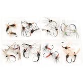 DRAGONtail Tenkara - Brent's Favorite Top 8 Tenkara Kebari Combo, 24-Pack | Assorted reverse-hackle wet flies hand-tied with premium hooks to catch trout, bluegill, and panfish in streams