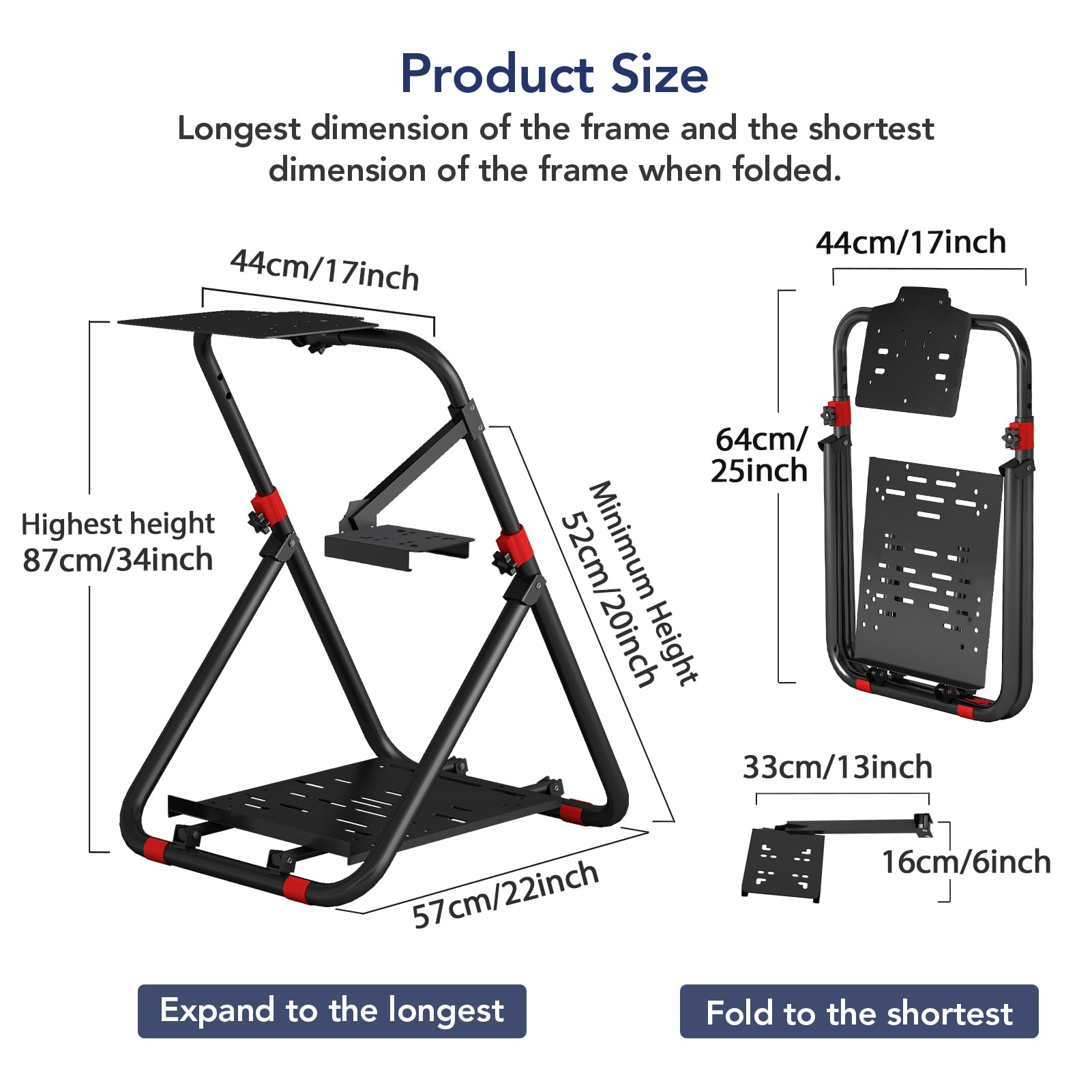 DIWANGUS Soporte de volante de carreras plegable Simulador de carreras Cabina Soporte de volante ajustable para Logitech G29 G920 G923 G27 G25 para Thrustmaster T248X T248 T300RS T150 458 TX Xbox PS4 PS5