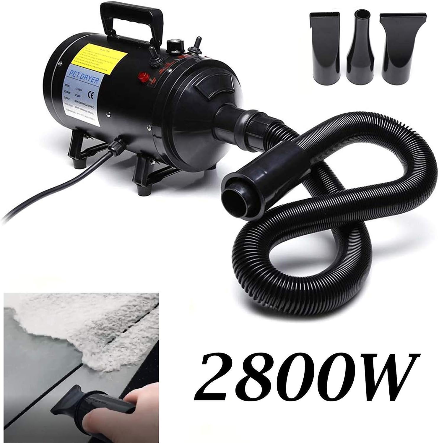 LEIXIN Hair dryer accessories 2800W Professional Motorcycle Power Dryer Car Blower Duster Flexible Hose High Pressure Air Flow Pet Hair Dryer