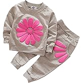 Toddler Baby Girls Sunflower Clothes Set Long Sleeve Top and Pants 2pcs Outfits Fall Clothes