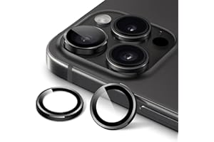 JETech Camera Lens Protector for iPhone 15 Pro 6.1-Inch and iPhone 15 Pro Max 6.7-Inch, 9H Tempered Glass Metal Individual Ri