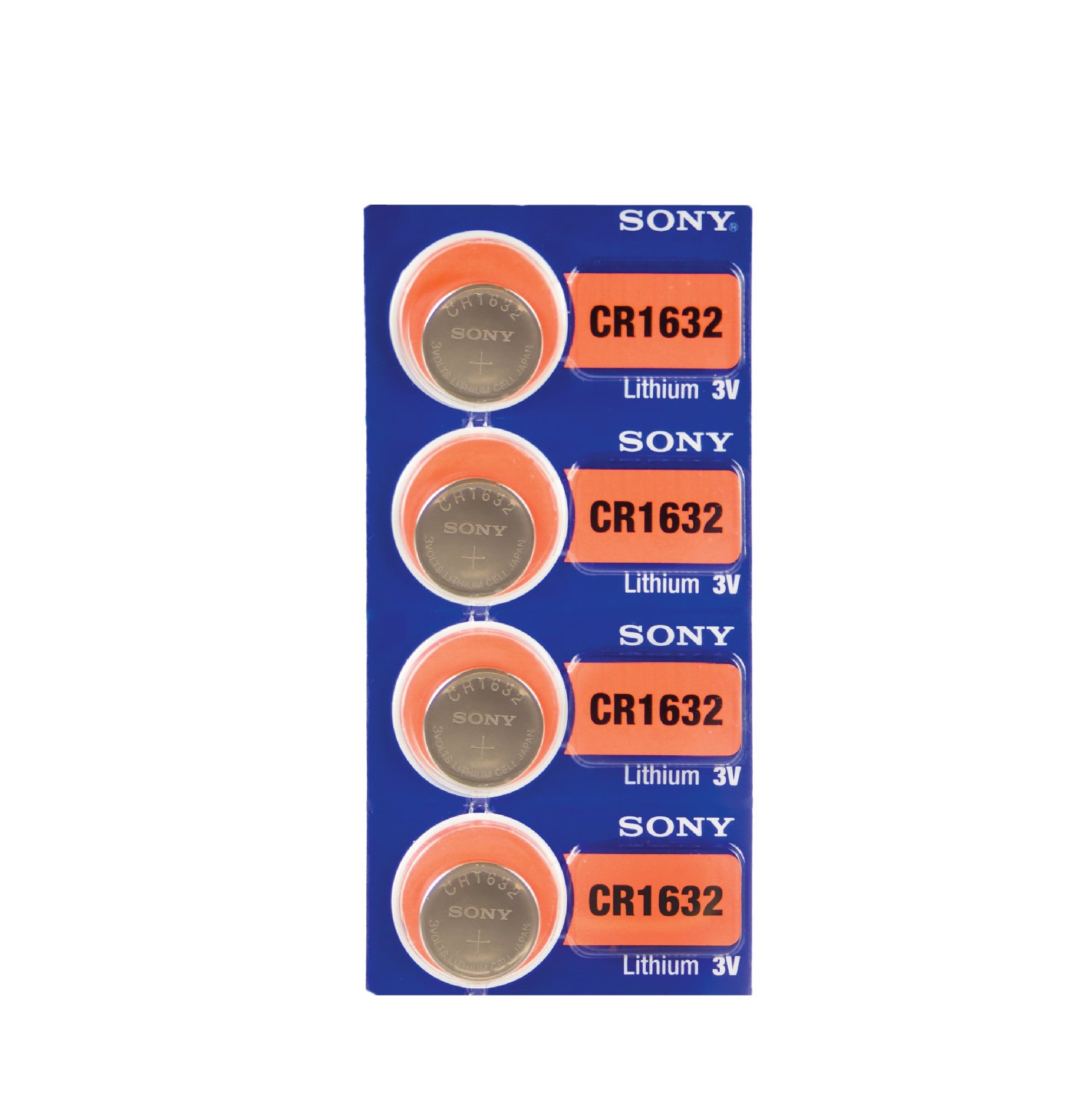 4 PACK SONY CR1632 ECR1632 3 Volt Lithium Watch Coin Cell Battery (4 Batteries)