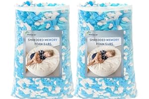 Welacer Shredded Memory Foam Filling 10 lbs for Bean Bag Filler, Gel Particles Refill, Premium Soft and Comfortable Stuffing (Mix Colours and Irregular Shape)