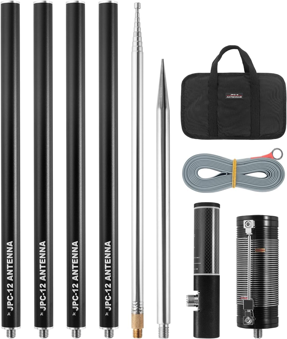 Photo 1 of GOOZEEZOO JPC-12 HF Antennas for Ham Radio 7-50MHz All Band HF Vertical Antenna with Low SWR 40m-6m 8 Bands Easy Setup for POTA/Field Day for Outdoor 4.1 Meter(13.5Ft)