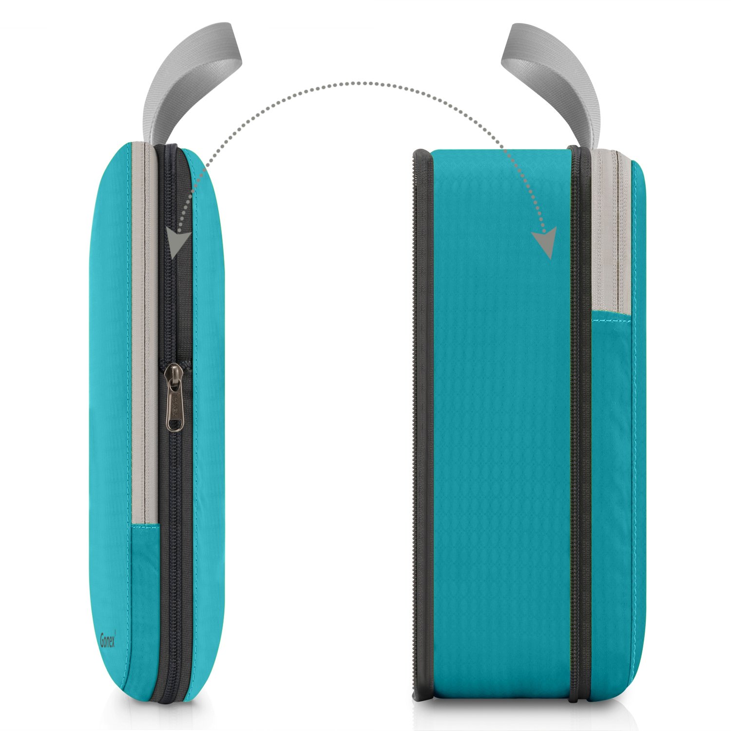 Compression Packing Cubes 3/4er Set, Gonex Kleidertaschen 4-teilig Verpackungswürfel, Kleidertaschen Set, Kofferorganizer Reise Würfel, Blau(4er) 5