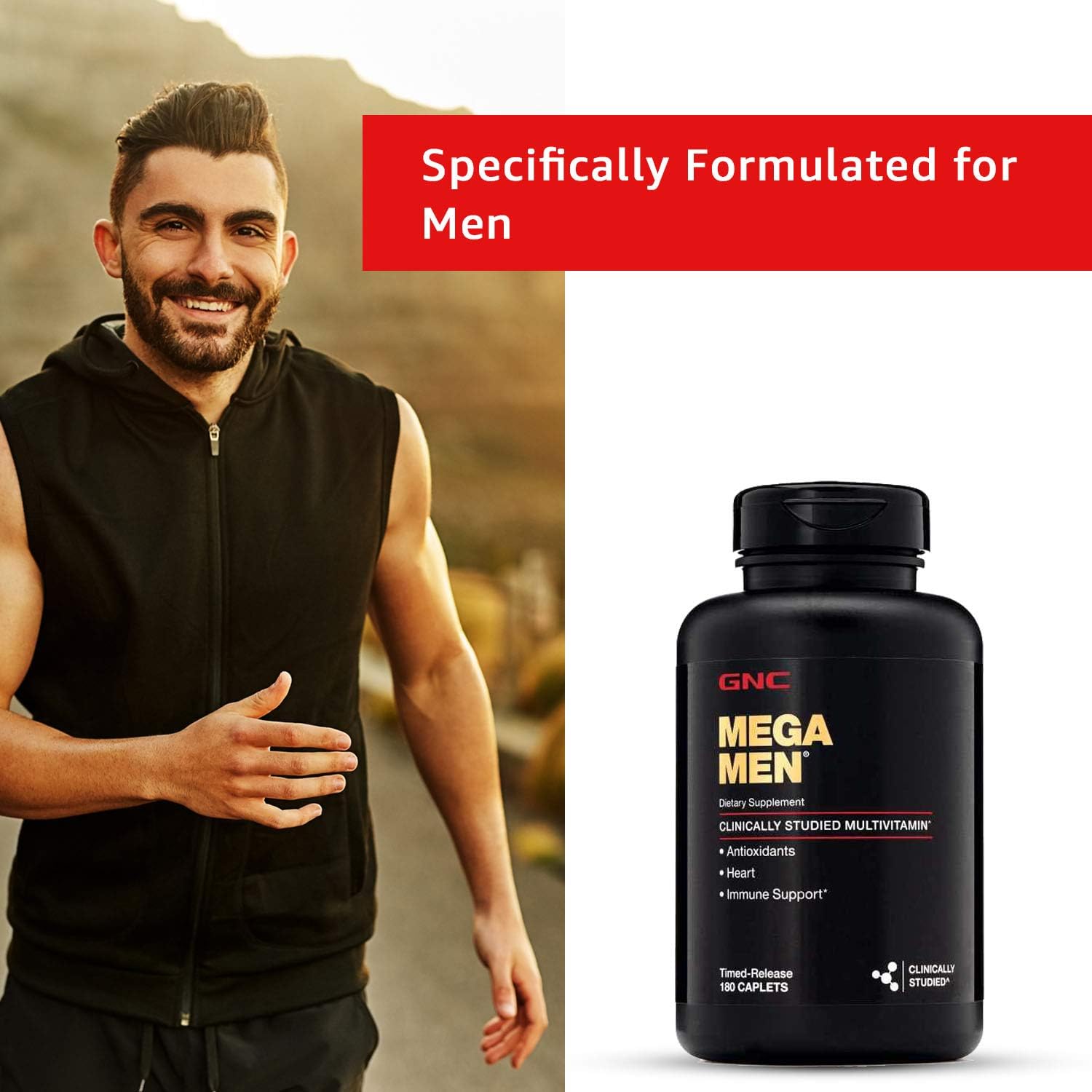GNC Mega Men Multivitamin for Men, 180 Count, Antioxidants, Heart Health, and Immune Support: Health & Personal Care