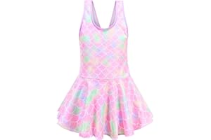 RuuYiicoco Girls One Piece Unicorn Swimsuit Mermaid Swimwear Rainbow Bathing Suit