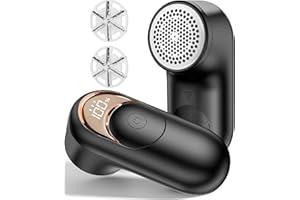 KIDEE Fabric Shaver Lint Remover, Rechargeable Lint Shaver with 6-Leaf Blades, Sweater Defuzzer, Quickly Remove Fuzz Lint Balls for Clothes, Sweater, Couch, Blanket, Curtain, Wool, Cashmere