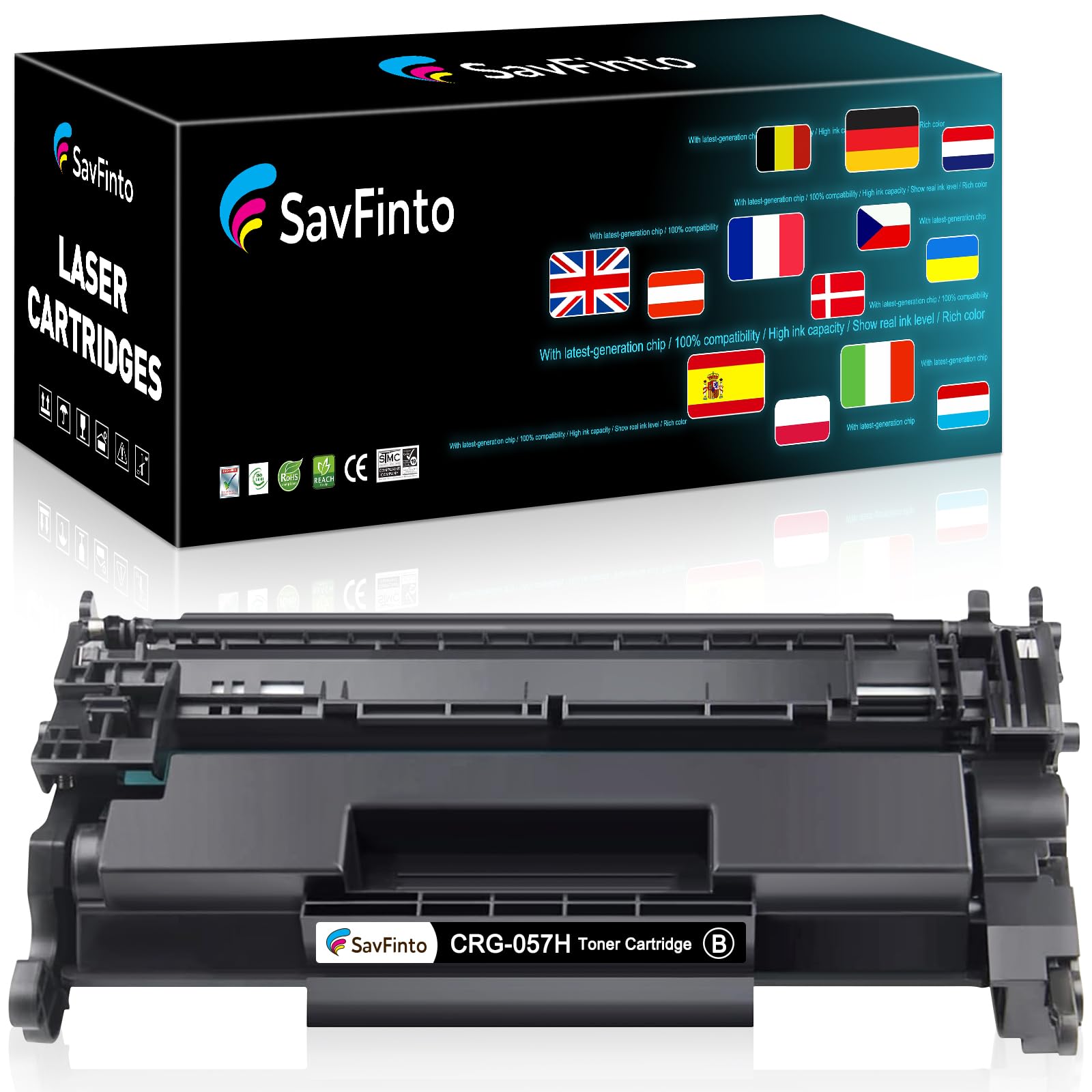 SavFinto Compatible Toner Cartridge 057 (057H) Black High Capacity 10000 Pages for Canon MF450 MF451DW MF452DW MF453DW MF455DW MF449dw MF448dw MF445dw MF443dw LBP228dw LBP227dw LBP226dw LBP223dw