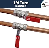 Pipestation 22mm Isolation Valve 2 Pack Red Blue Handles WRAS Approved Large view 2