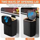 TESIN 8 Liter Hanging Kitchen Compost Bin with Inner Bucket Black view 6