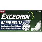 Excedrin Rapid Relief Caplets, 500mg Acetaminophen, 160 Count​ | Clinically Proven to Absorb Fast for Pain Relief That Begins in 15 minutes , Caffeine Free, Aspirin Free​