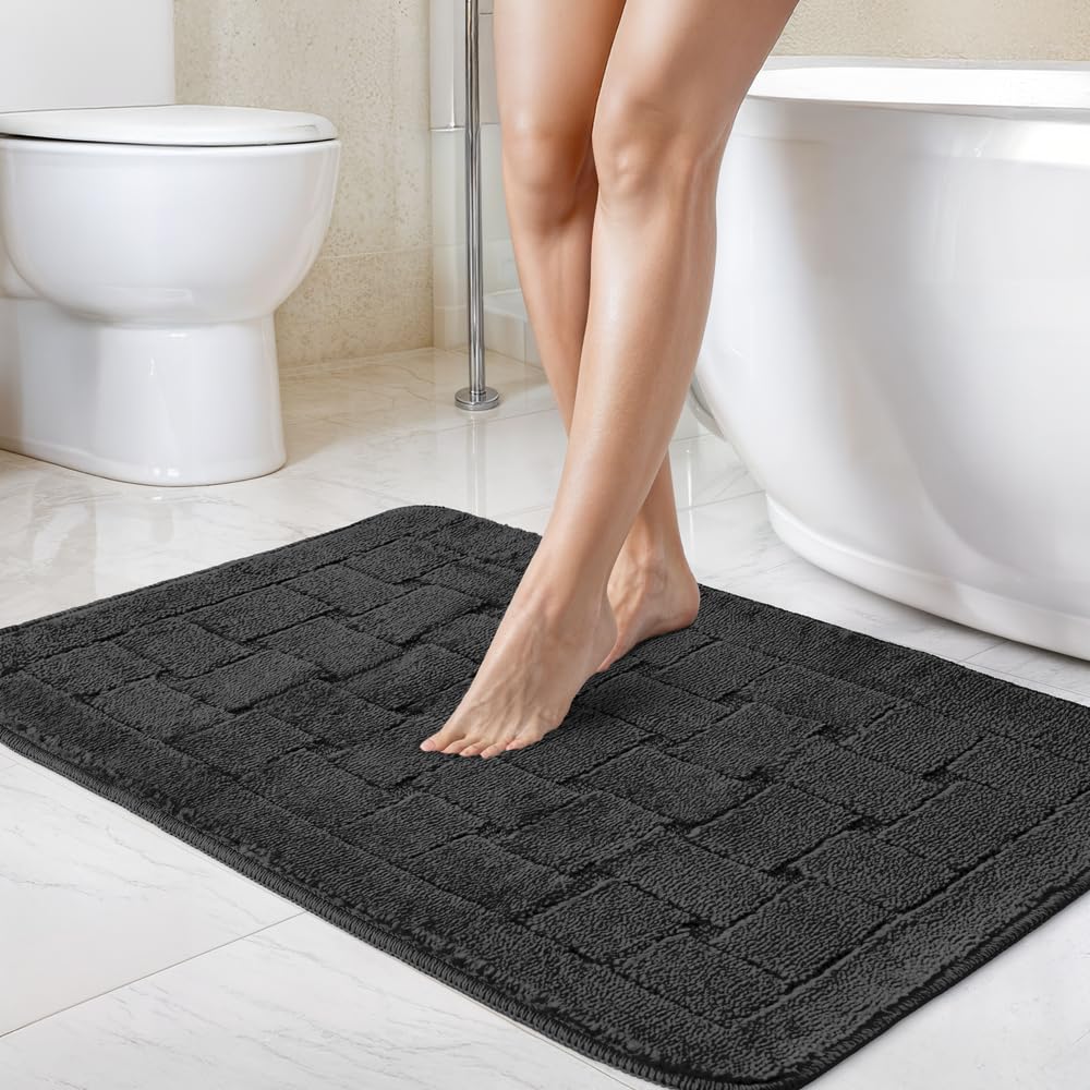 Emma Barclay Orkney - Crosshatch Bath Mat (45x75cm) (Black)