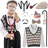 WooWee 100 Days of School Costume for Boys, Old Man Costume for Kids, 100th Day of School Dress Up