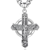 CELESTIA 925 Sterling Silver St. Michael/St. Christopher/St. Benedict/St. Gabriel/Virgin Mary/Jesus/Caravaca/Metatron/Seal of Seven Archangel Medals for Men Women Religious Gifts
