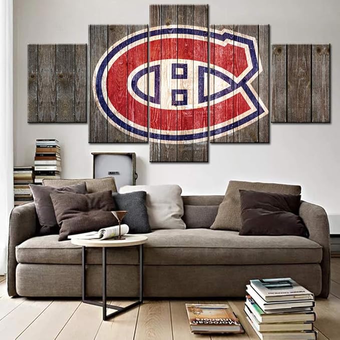 5 Piece Canvas Wall Art National Hockey League Picture Montreal