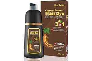Mankani Herbal Hair Dye Shampoo, 3-in-1 Coffee Brown – Gray Coverage, Natural Ingredients, Ammonia-Free, Easy Application, Vibrant Color, 17.6 oz