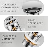 Hapilife Modern Brass Pop Up Waste Slotted Basin Sink Plug with Overflow view 8