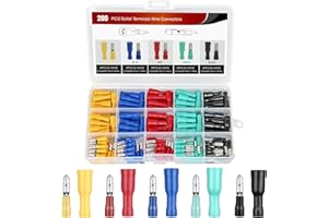 Nilight 200PCS Bullet Terminals Wire Connectors AWG 22-10 Female & Male Butt Insulated Waterproof Electrical Connector Kit fo