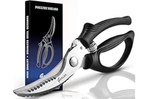 Heavy Duty Poultry Shears - Kitchen Scissors for Cutting Chicken, Poultry, Game, Meat - Chopping Vegetable - Spring Loaded