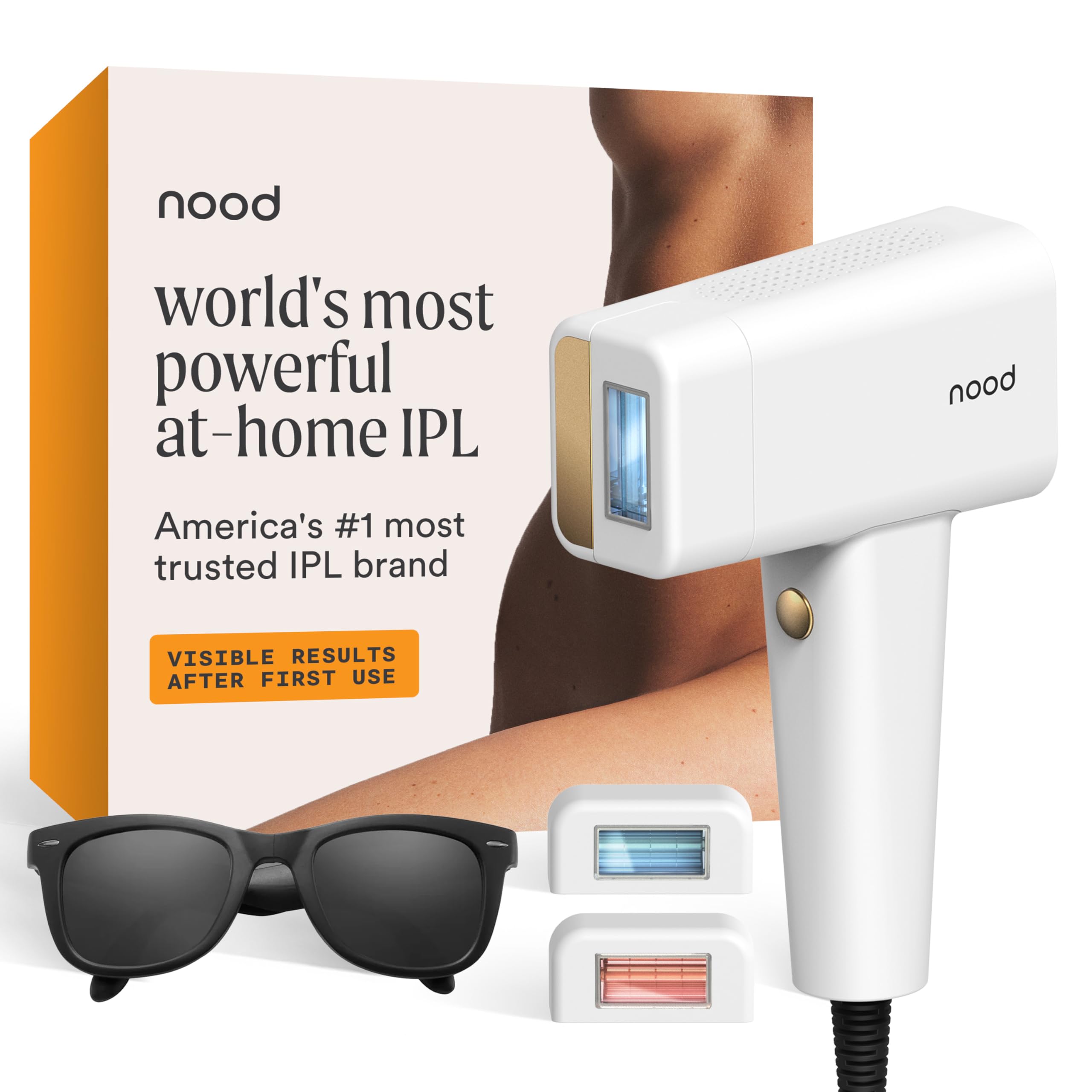 Photo 1 of Nood™ NEW Flasher Pro — IPL Laser Hair Removal Device & Anti-Aging Red Light Therapy for Women & Men — Pain-free, Permanent, Visible Results After First Use & Works Everywhere Hair Grows — Gloss White