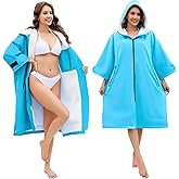 Swim Parka Women Men Windproof Sherpa-Lined Unisex Parka Quick-dry Robe Coat for Youth,Oversize Swimming Warm Jacket