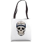 Los Angeles Mexican Sugar Skull Blue White Design Tote Bag