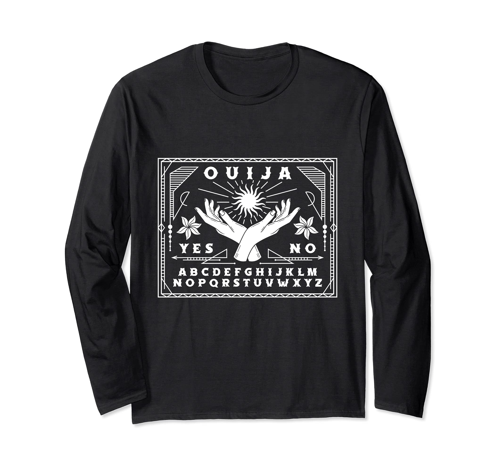 Ouija Board Creepy Horror Game Playing Halloween Art Long Sleeve T-Shirt