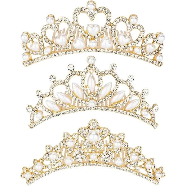 Tiara Amazon.com: JINYEAH Mini Crowns Pearl Tiaras Mini Tiara Headband