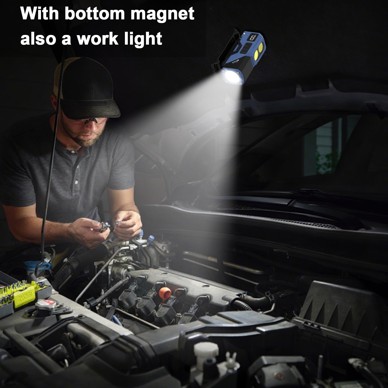 iodoo Bewegungsmelder-Stirnlampe mit drehbarem Fokus Taschenlampe, 1000 Lumen COB Licht, 6 Stunden Laufzeit, Magnetfuß - Ideal für Camping, Wandern & Arbeit 7