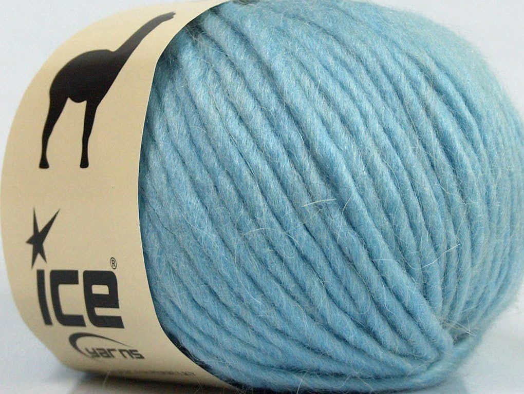Lot of 8 Skeins Ice Yarns PERU ALPACA SUPERBULKY (25% Alpaca 50% Merino Wool) Yarn Light Blue
