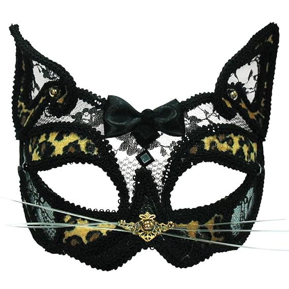 sexy cat leopard Transparent Eye Mask on Headband black